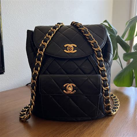 chanel quilted backpack vintage|Vintage Chanel evening bag.